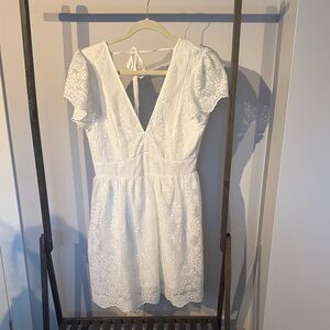 Rebellion White Backless Lace Dress
